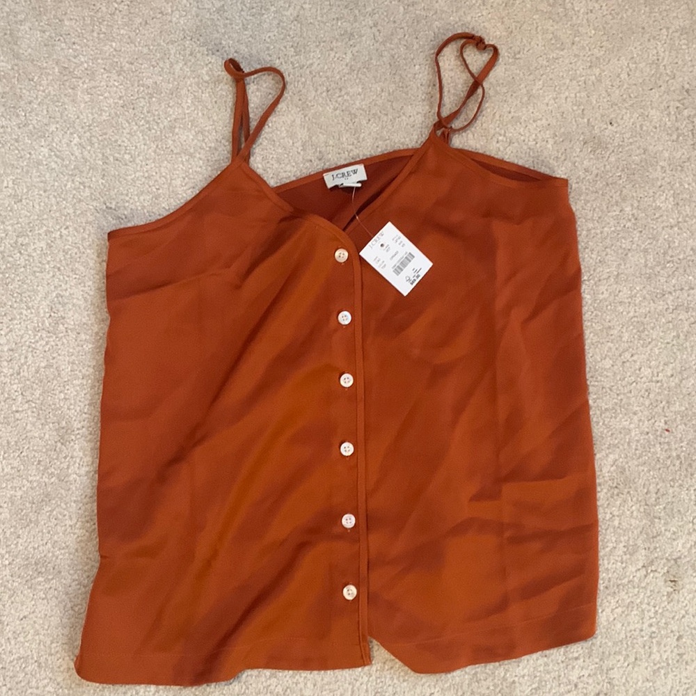 NWT J.Crew rust colored satin tank top